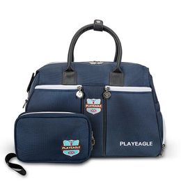 PLAYEAGLE Golf Boston Bag with Shoes Layer Nylon Large Capacity Golf Clothing Bag for Travel Golf Travel bag with Carry Strap 231220