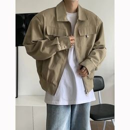 Men's Jackets Korean Fashion High-end Jackets for Men American Niche Short Baseball Jacket Shoulder Pads Oversized Workwear Bomber Jacket Men 231219