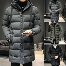 Men's Down Parkas Cotton Coat with High Collar Warmth Men's Winter Parka Hooded Down Coat for Outdoor Snow Jacket with High Collar Wind for Wind 231219