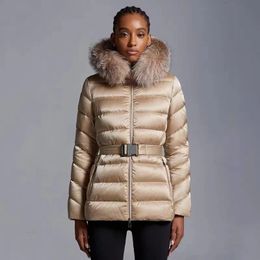 Women's Down Parkas Removable Fox Fur Women's Down Coat Slim Hooded Coat Warm and Thickened Long Jacket Winter Y2K 231219