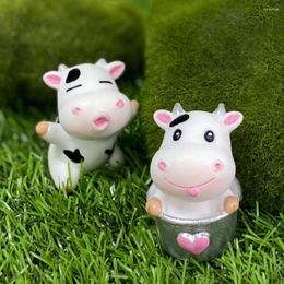 Garden Decorations Ornaments Cow Figurine Small Crafts Mini Figurines Decor Decors Cartoon Statues Tiny Resin Animal Toys