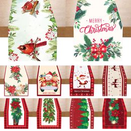 Upgrade Christmas Table Runner Merry Christmas Decoration for Home Santa Clus Xmas Party Decor 2023 Navidad Noel Happy New Year 2024