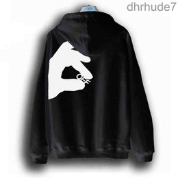 White Designer Mens Fashion Hoodies Finger Print Ow Brand Hooded Sweatshirt Oversize Womens Designers Whitees Hoodie with Letter 6KMV