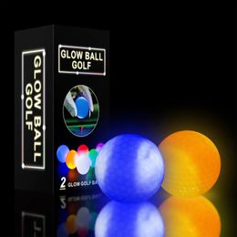 2 Pack Flashing Glowing Golf Ball Night Glow LED Luminous Sports Goods 231220