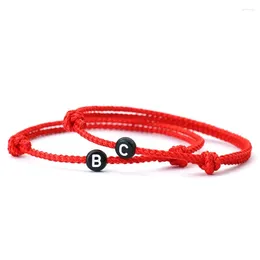 Charm Bracelets Simple Style Couple Bracelet Handmade Weaven Lucky Red Thread Braslet 26 Letters First Name Braclet Friendship Jewellery Joias