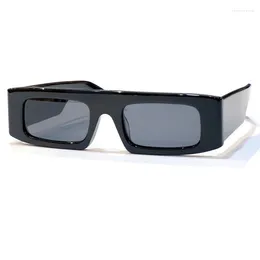 Sunglasses 2023 Fashion Retro Hip-Hop Rectangular Gradient Thick Frame Female Luxury Gift Box