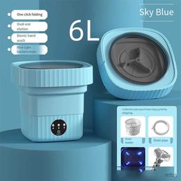 Mini Washing Machines Portable 6L 11L Folding Washing Machine Big Capacity with Spin Dryer Bucket for Clothes Travel Home Underwear Socks Mini Washer