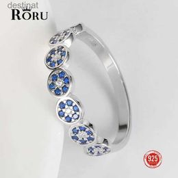 Solitaire Ring 925 Sterling Silver Eyelet Designer Rings Women High Quality Size 10 Female Ring Blue Stones And Crystals Wedding Fine JewelryL231220
