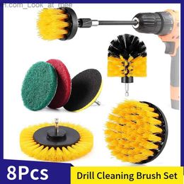 Cleaning Brushes 8Pcs Drill Cleaning Brush Car Detailing Kit Power Scrubber with Extend Attachment for Car Carpet Bathroom Kitchen Floor Q231220