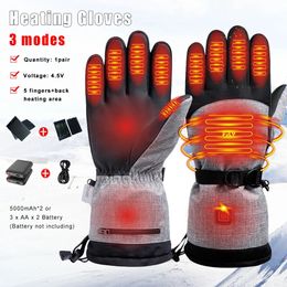 Winter Heated Gloves Battery Powered Thermal Motorcycle Heating Gloves Waterproof Touch Screen Hand Warmer Cycling Skiing Outdoo 231220