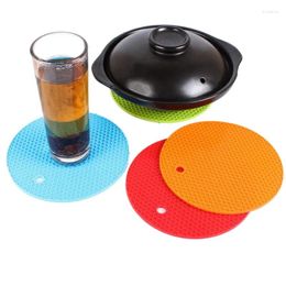 Table Mats 20Pcs Round Heat Resistant Silicone Mat Drink Cup Coasters Non-slip Pot Holder Placemat Kitchen Accessories