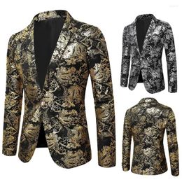 Men's Suits Suit Autumn And Winter Korean Version Slim Fit Stamped Print Dress Performance Coat