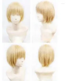 Party Supplies Wig Short Warm Blonde Straight Attack On Titan Armin Arlert Cosplay Anime