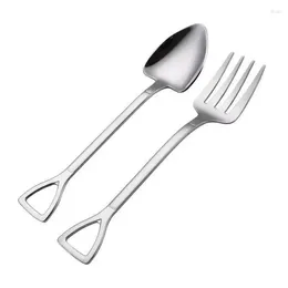 Dinnerware Sets 1Pcs Shovel Spoon Stainless Steel Coffee Shape Spoons Pointed Tea Sugar Stirring Ice Cream