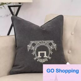 Wholesale Sofa pillow Warm Colour Simple Cushion Blue Geometric Cushions Fashionable Grey Backrest Cover Home Decor Luckyshome