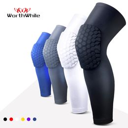 Elbow Knee Pads WorthWhile 1PC Basketball Protector Compression Sleeve Honeycomb Foam Brace Kneepad Fitness Gear Volleyball Support 231219