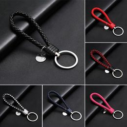 Bag Parts Accessories PU Leather Braided Woven Rope Wristlet Keychain Strap For Men Women Quality DIY Key Chains Car Ring Jewellery 231219