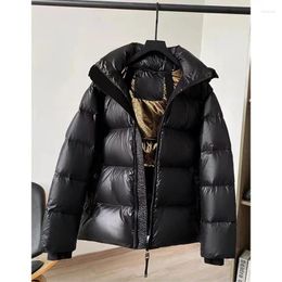 Women's Trench Coats Winter Couple Style Black Gold Hooded Thick Down Padding Waterproof Windproof Jacket Loose Fashion Warm