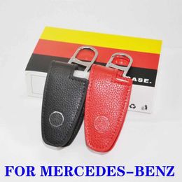 Car Key For Mercedes-Benz B C E S GLK300 CLA CLS ML GLA GLE New Leather Car Remote Key Case Cover Holder Key Chain Keyring Men Women