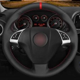 Car Steering Wheel Cover Soft Black Artificial Leather For Fiat Grande Punto Bravo Linea 2007 2019 Qubo Doblo Opel Combo ZZ