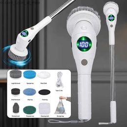 Cleaning Brushes 8 In 1 Cleaner Electric Cleaning Brush Spin Scrubber Kitchen Bathroom Household Rechargeable Rotary Cleaning Brush Tool For Home Q231220