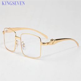 top quality mens sunglasses for men clear full semi rimless glasses attitude gold silver Leopard Metal alloy frame women sunglasse240y