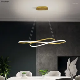 Pendant Lamps 2023 Modern Irregular LED Chandelier Light Aluminum Acrylic Ceiling Hanging Lamp Dining Room Restaurant Suspension