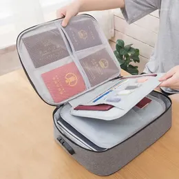 Briefcases Briefcase Men Women Outdoor Travel Safe Functional File Handbag Credentials Passport Storage Bag Waterproof Documents Organizer