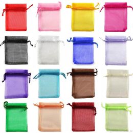 Drawstring Organza bags Gift wrapping bag Gift pouch Jewellery pouch organza bag Candy bags package bag mix color174P