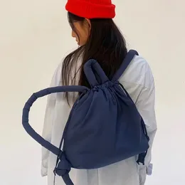 School Bags Backpack Travel Casual Puffer For Women Luxury Designer Handbags Purse 2023 Nylon Soft Stuffing Cotton Drawstring Shoulder