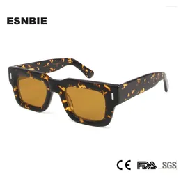 Sunglasses Brand Designer Chunky Men Polarised Rectangular Sun Glasses Man Handmade Acetate Frame Square Shades Eyewear UV400