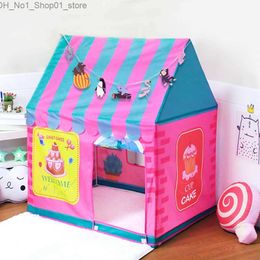 Toy Tents YARD New Kid Tent Castle House Portable 100*70*110 cm Princess House Children Teepee Tent For kids Toy Play Tent Christmas Gift Q231220