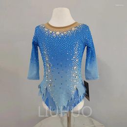 Stage Wear LIUHUO Rhythmic Gymnastics Leotard Children's Performance Clothing For Art Exams Blue