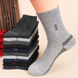 Men's Socks 5 Pairs Long Soft Comfortable Wear-resistant Sturdy Casual Simple Fashion Black Large Szie Mid-calf