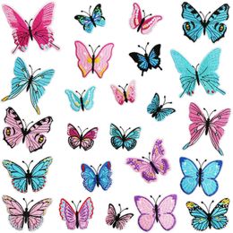 48 Pieces Butterfly Iron on Patches Assorted Size Colorful Embroidered Applique Sew on Repair Patch for DIY Accessory Clothing Jeans Jacket Bags
