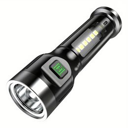 USB Rechargeable Mini Flashlight with Long-Range Strong Light and Side Light Brightness