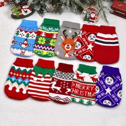 Cat Costumes Knitted Wool Pet Clothes Christmas Decor Dog And Costume Cartoon Sweater Elk Snowman Pattern Vest Winter Warm