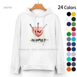 Men's Hoodies Sweatshirts Polyamory. Pure Cotton Hoodie Sweater 24 Colors Love Relationship Dating Polyamory Romance Hearts 3 Of Swords Arrows ValentinesL231026
