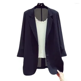 Women's Suits 2024 WomenSuit Jacket Trendy Black Retro Loose Thin Fried Street Suit Women Spring Autumn Mid Length S-XXL