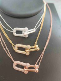 Pendant Necklaces Silver Gold Initial Diamond Pendant Necklace Set Designer for Women Men Necklaces Couple Fashion Top Quality Wedding Party Thanksgiving Da