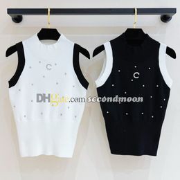 Women Sleeveless Tanks Top Shiny Rhinestone Crop Top Outdoor Sexy Knits t Shirt Woman Vest