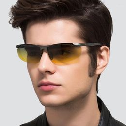 Sunglasses DEARMILIU Brand Aluminium Polarised Day Night Driver Sun Glasses HD Male For Men Eyewear Accessories UV400