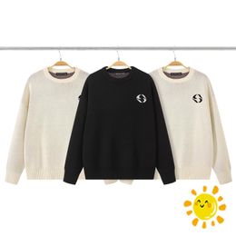 24SS Streetwear Apricot Black Sweater for Men Women 1 Quality Oversized Knitted Sweatshirts