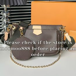 12A All-New Mirror Quality Designer 5 Pieces Multi Pochette Bag Luxurys Women Canvas Small Handbags Crossbody Shoulder Gold Chain Strap Bags With Coin Purse Wallet