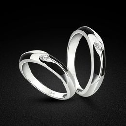 High quality classic couple rings Solid 925 sterling silver engagement ring fashion men and women Jewellery Valentine's Day gift 231220
