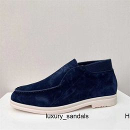 Designers Shoes suede leather pedals LP loafers flat bottomed casual single shoes lazy wide footed men's shoes high cut hhs