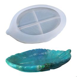 Molds Tree Leaf Shape Tray Crystal Epoxy Resin Mold Fruit Jewelry Storage Sile Mod Serving Dish Drop Delivery Jewelry Jewelr Dhgarden Dh3Kd