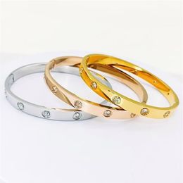 Ca Designer Bracelets Luxury Brand Fashion Bangle Stainless Steel Classic Diamond Bracelets Jewellery for Men Women Party Wedding Ac186x