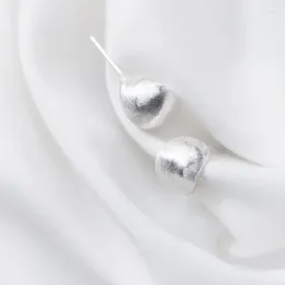 Stud Earrings MloveAcc 925 Silver Cute Brushed Arc Simple Style Charm Fashion Women Real Jewellery