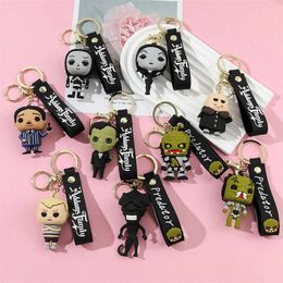 3D keychain PVC Wednesday Addams keychain American cool Addams family keychain doll toy